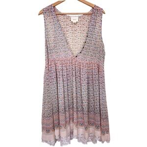 Maeve Anthropologie Violetta Sheer Mini Beach Dress Med Swim Cover Dainty Floral